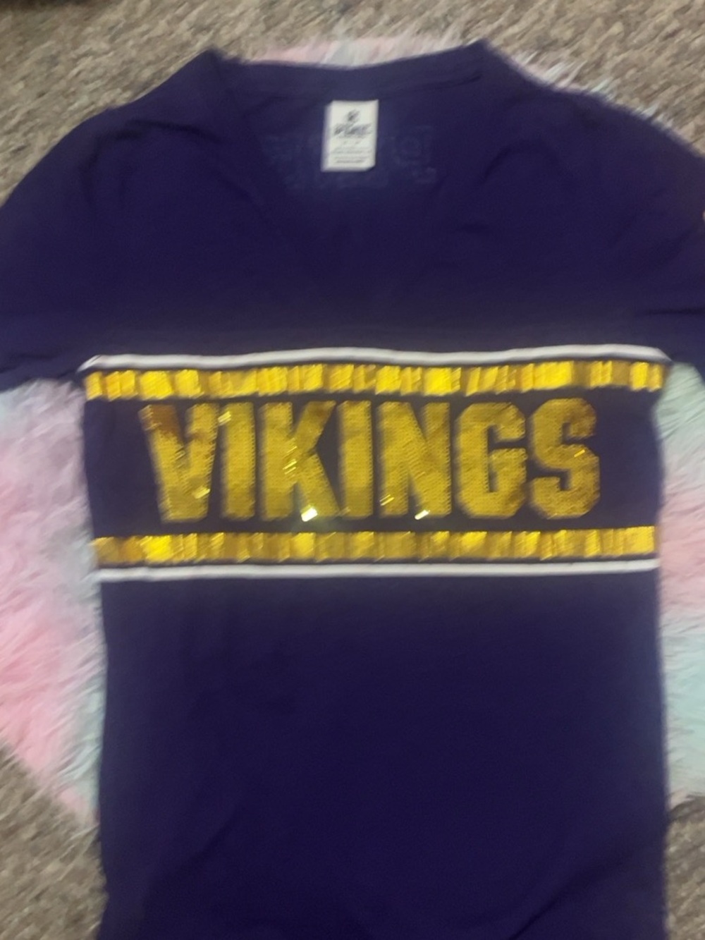 Pink- Purple Vikings Sequin Top